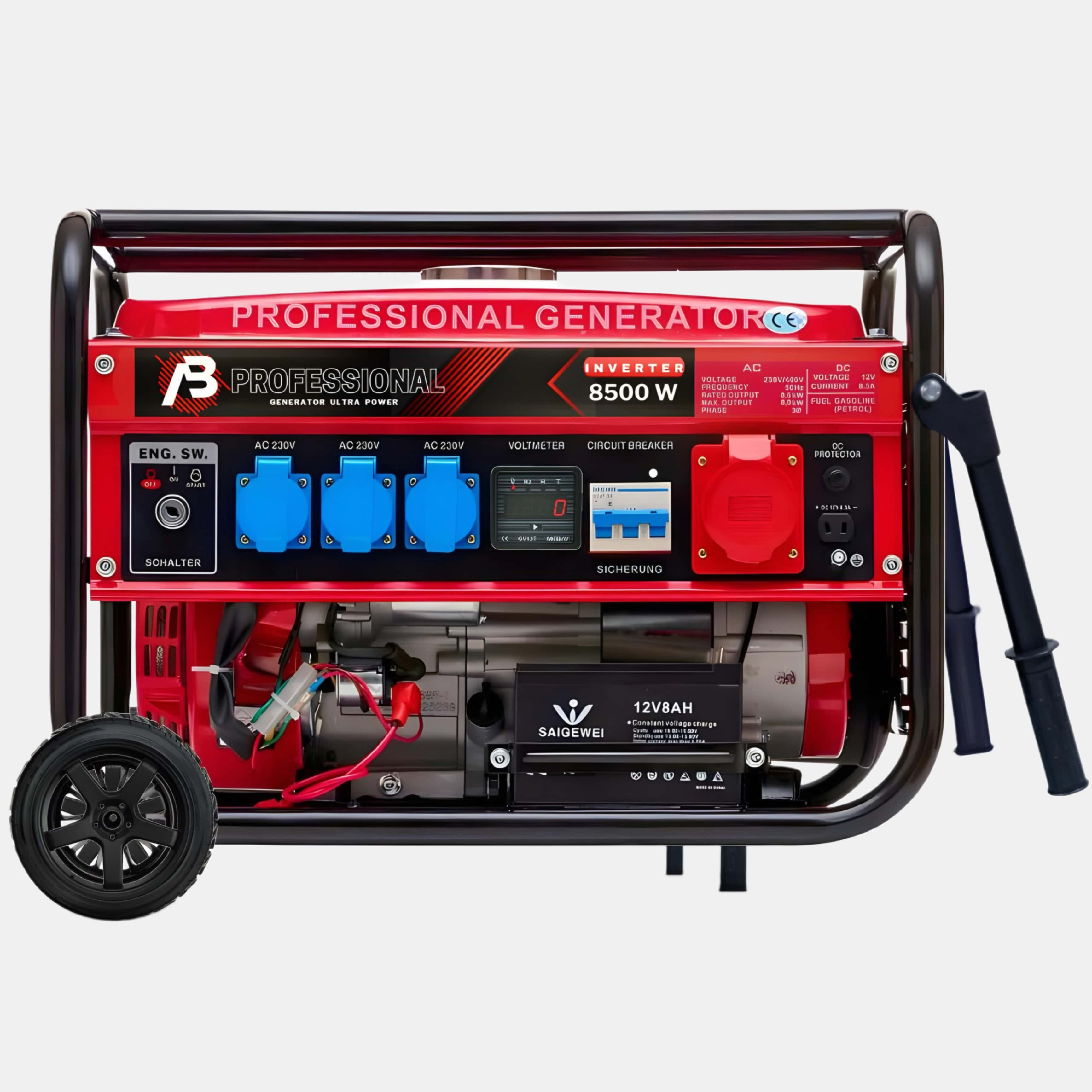 Generatore di Corrente H-8500W Avviamento Elettrico con Batteria